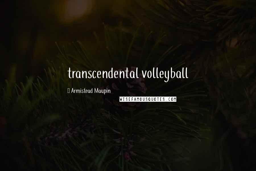 Armistead Maupin Quotes: transcendental volleyball