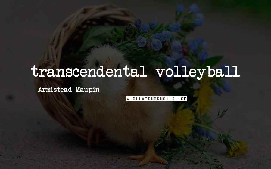 Armistead Maupin Quotes: transcendental volleyball