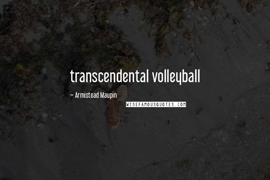 Armistead Maupin Quotes: transcendental volleyball