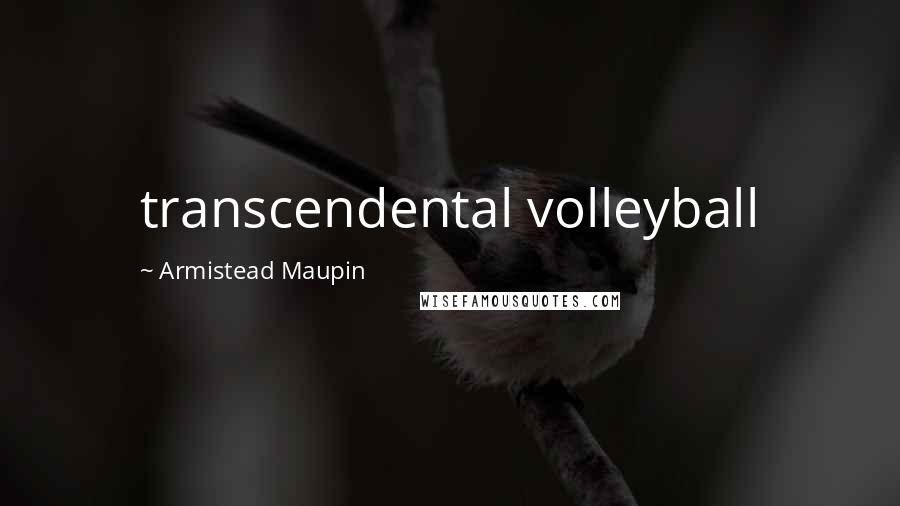 Armistead Maupin Quotes: transcendental volleyball