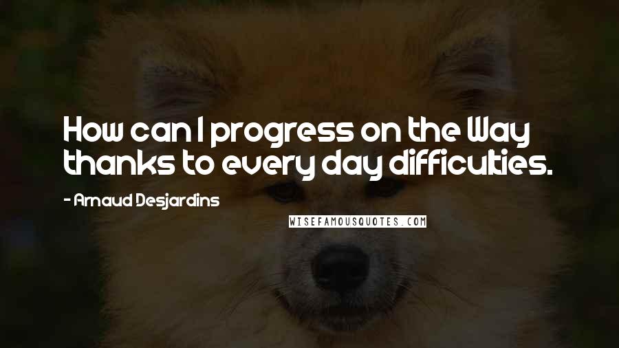 Arnaud Desjardins Quotes: How can I progress on the Way thanks to every day difficulties.