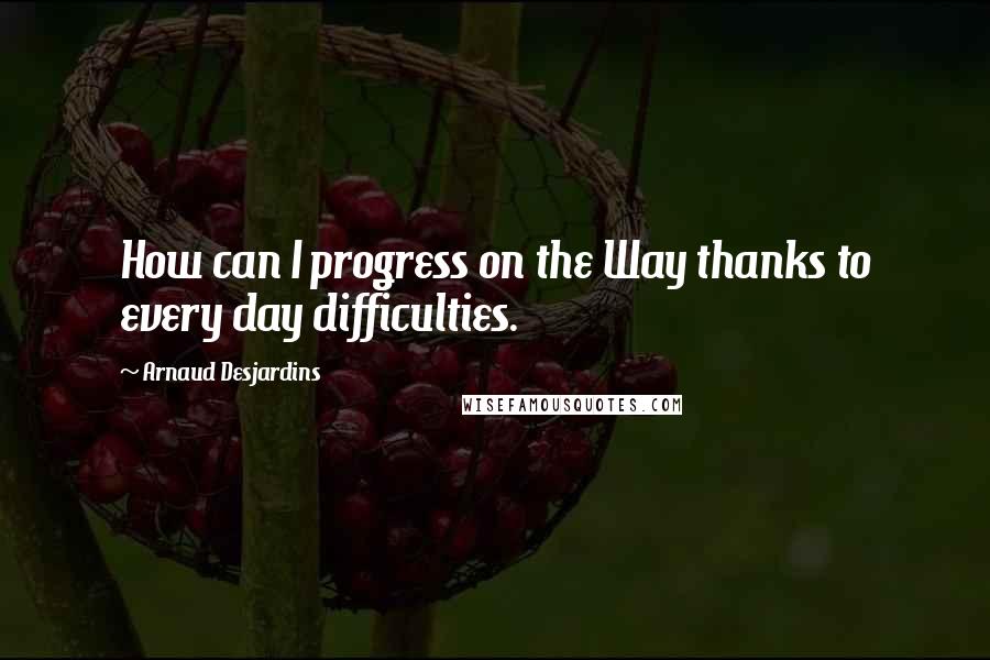 Arnaud Desjardins Quotes: How can I progress on the Way thanks to every day difficulties.