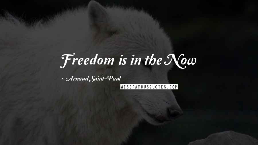 Arnaud Saint-Paul Quotes: Freedom is in the Now