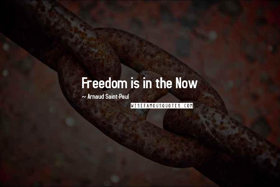 Arnaud Saint-Paul Quotes: Freedom is in the Now