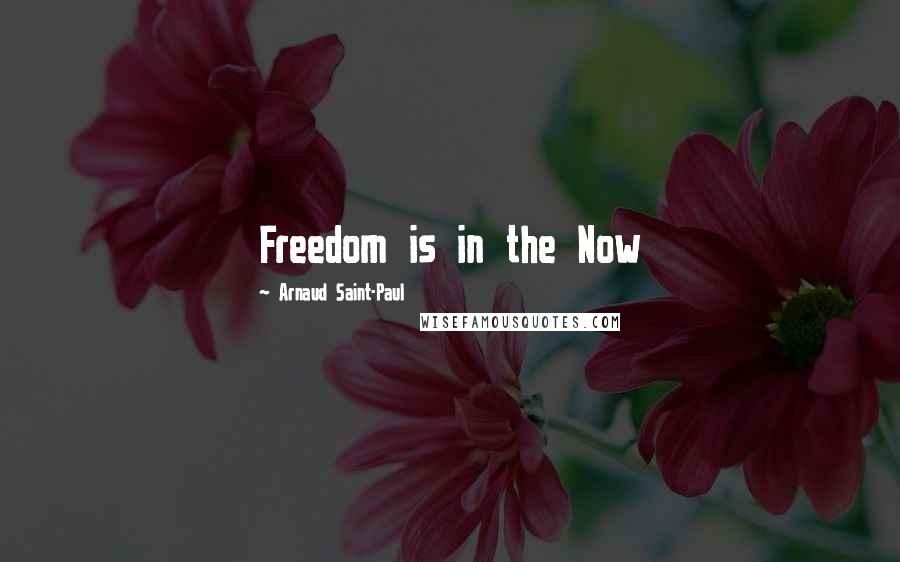 Arnaud Saint-Paul Quotes: Freedom is in the Now