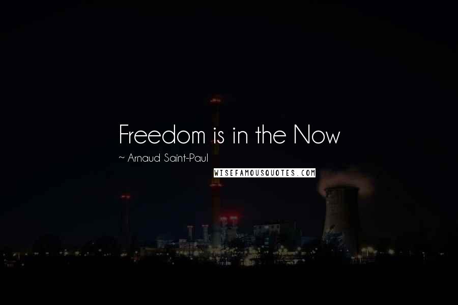 Arnaud Saint-Paul Quotes: Freedom is in the Now