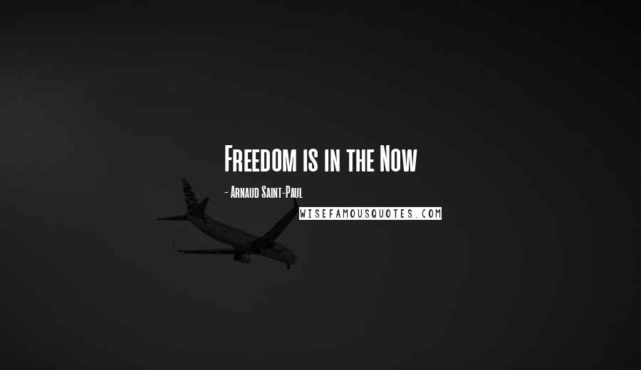 Arnaud Saint-Paul Quotes: Freedom is in the Now