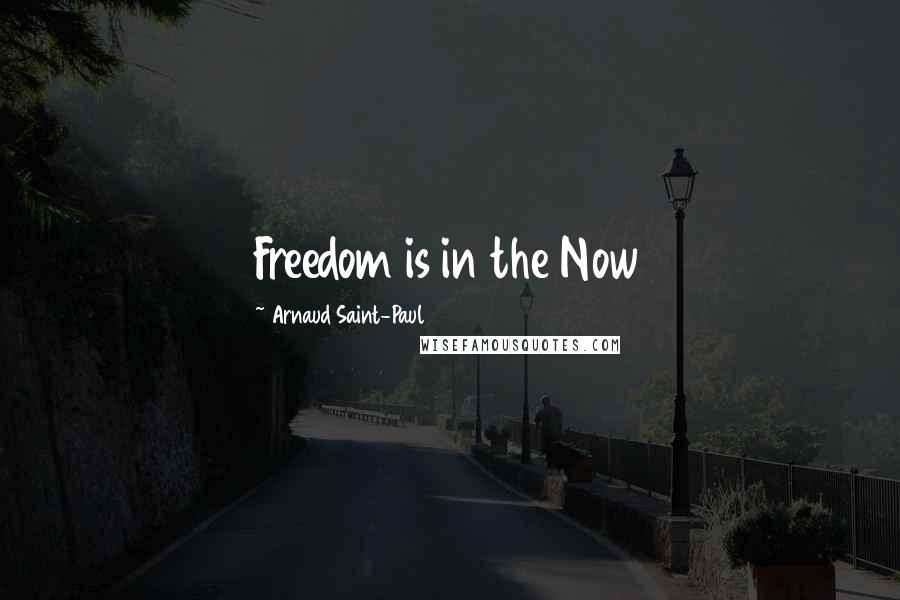 Arnaud Saint-Paul Quotes: Freedom is in the Now