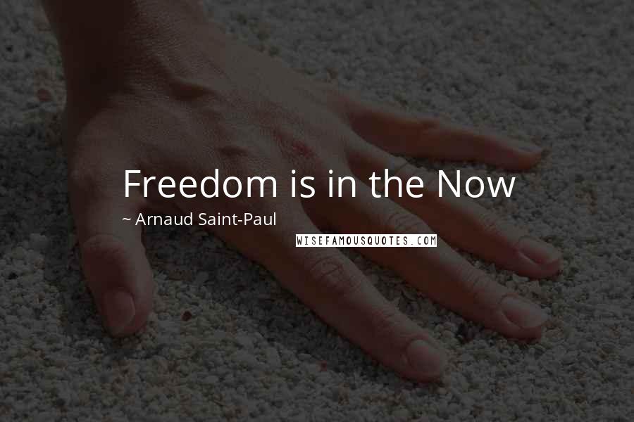 Arnaud Saint-Paul Quotes: Freedom is in the Now