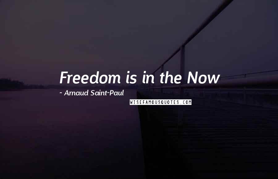 Arnaud Saint-Paul Quotes: Freedom is in the Now