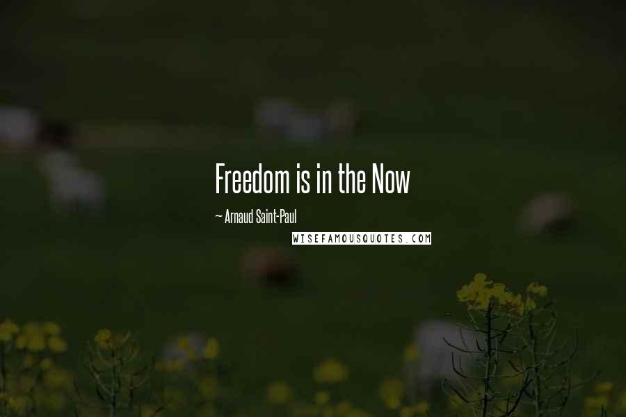 Arnaud Saint-Paul Quotes: Freedom is in the Now