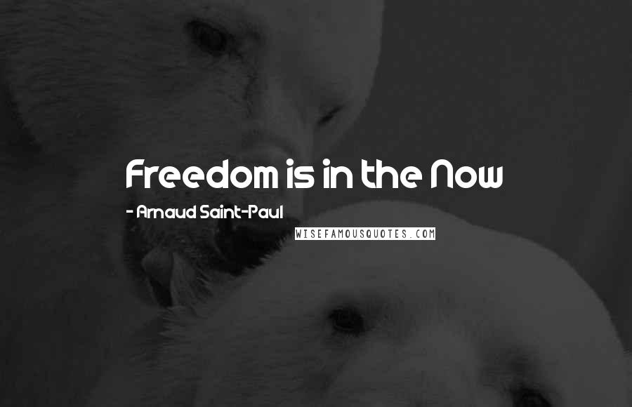 Arnaud Saint-Paul Quotes: Freedom is in the Now