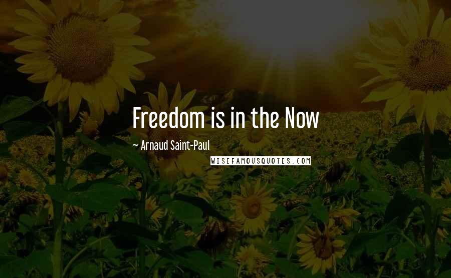 Arnaud Saint-Paul Quotes: Freedom is in the Now