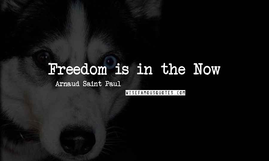 Arnaud Saint-Paul Quotes: Freedom is in the Now