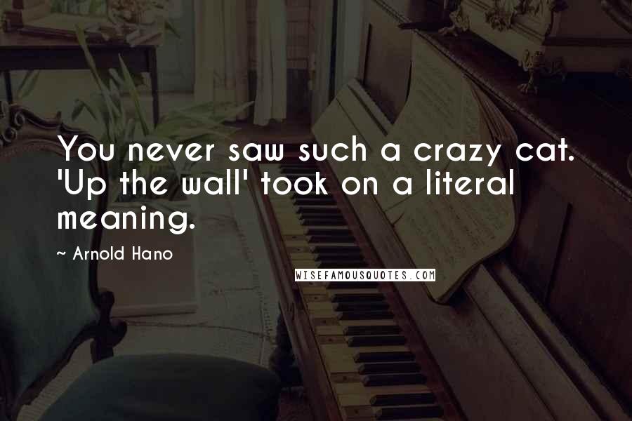 Arnold Hano Quotes: You never saw such a crazy cat. 'Up the wall' took on a literal meaning.
