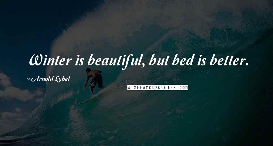 Arnold Lobel Quotes: Winter is beautiful, but bed is better.