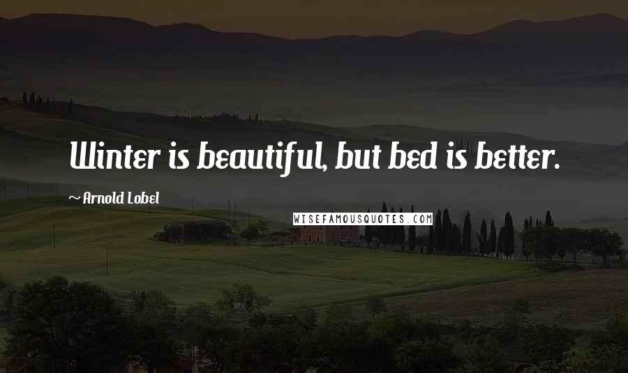 Arnold Lobel Quotes: Winter is beautiful, but bed is better.