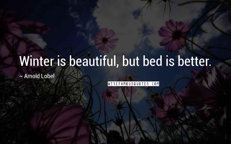 Arnold Lobel Quotes: Winter is beautiful, but bed is better.