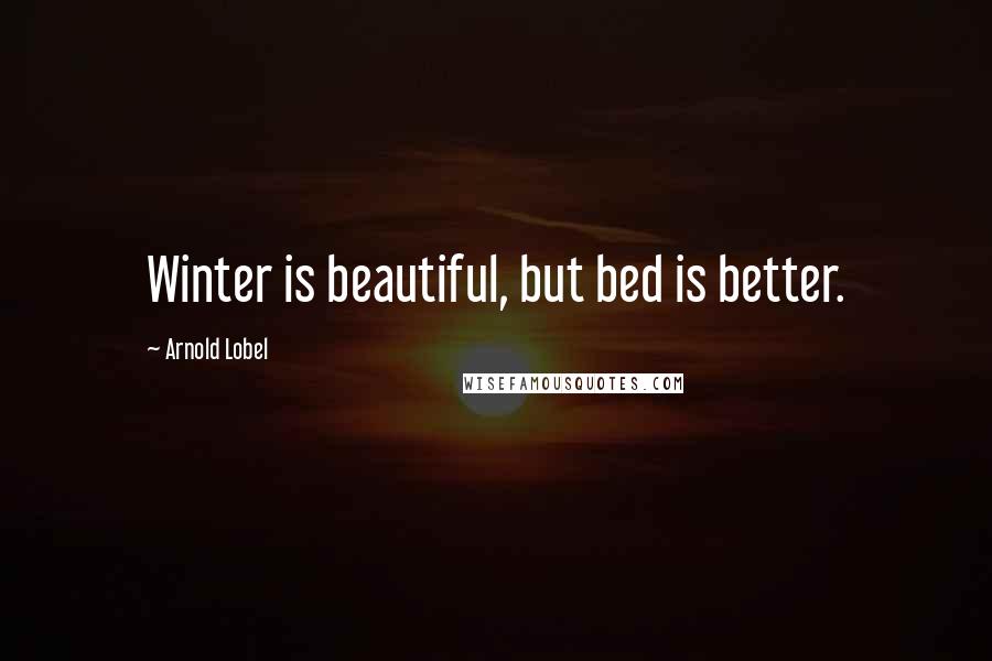 Arnold Lobel Quotes: Winter is beautiful, but bed is better.