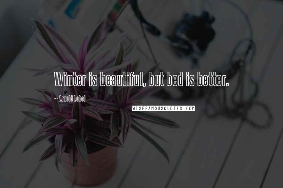 Arnold Lobel Quotes: Winter is beautiful, but bed is better.