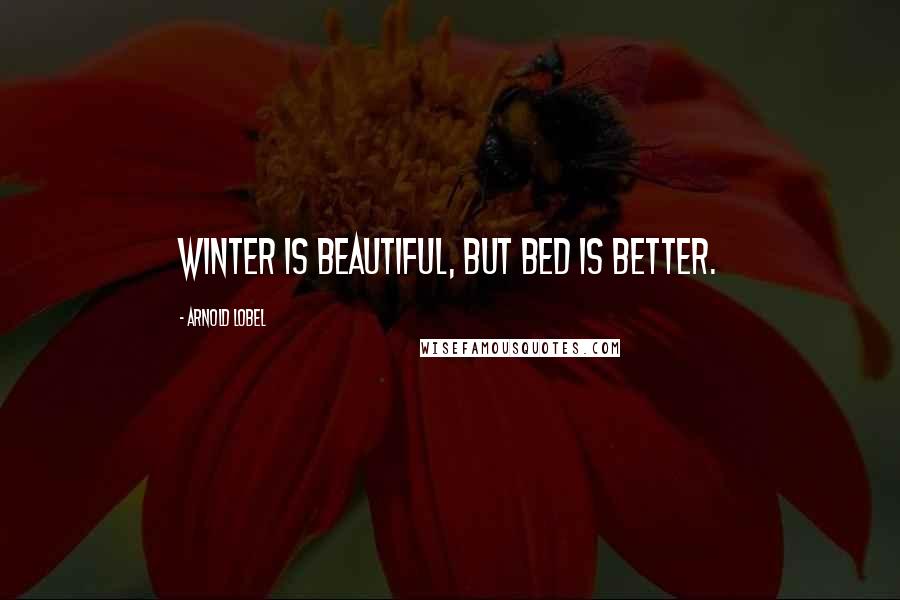 Arnold Lobel Quotes: Winter is beautiful, but bed is better.