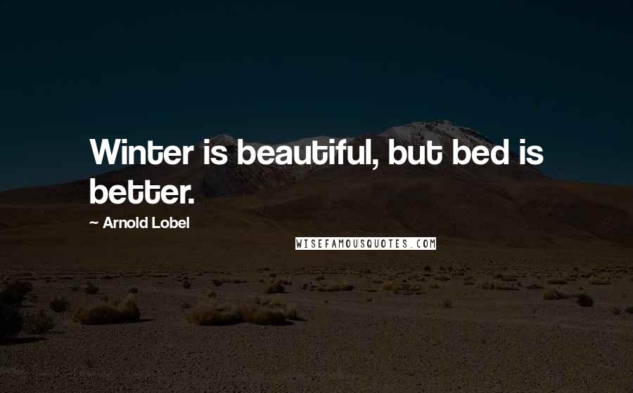 Arnold Lobel Quotes: Winter is beautiful, but bed is better.