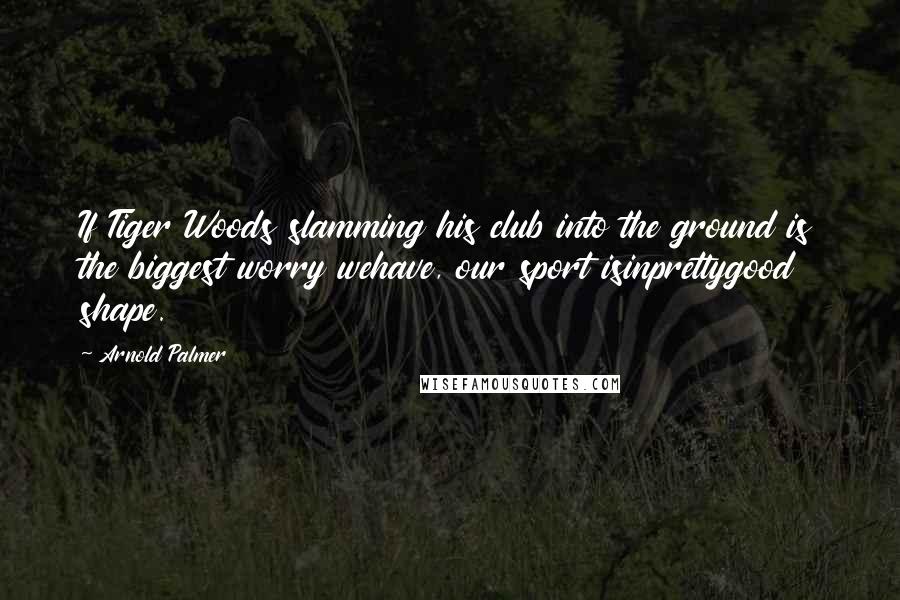 Arnold Palmer Quotes: If Tiger Woods slamming his club into the ground is the biggest worry wehave, our sport isinprettygood shape.