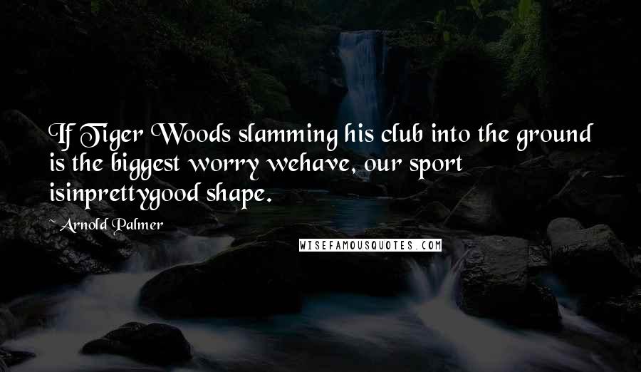 Arnold Palmer Quotes: If Tiger Woods slamming his club into the ground is the biggest worry wehave, our sport isinprettygood shape.