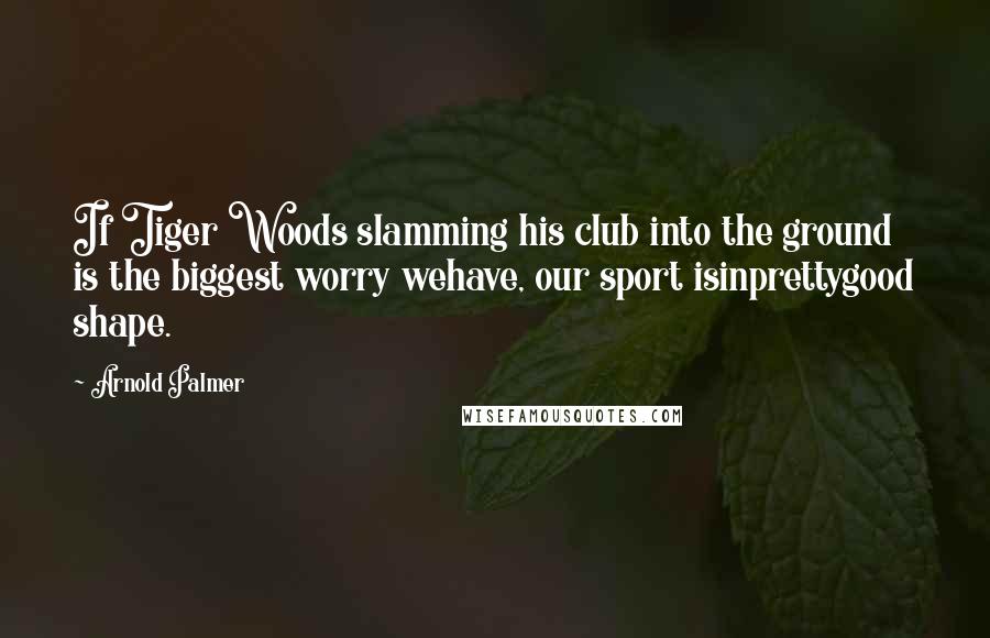 Arnold Palmer Quotes: If Tiger Woods slamming his club into the ground is the biggest worry wehave, our sport isinprettygood shape.