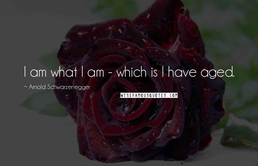 Arnold Schwarzenegger Quotes: I am what I am - which is I have aged.