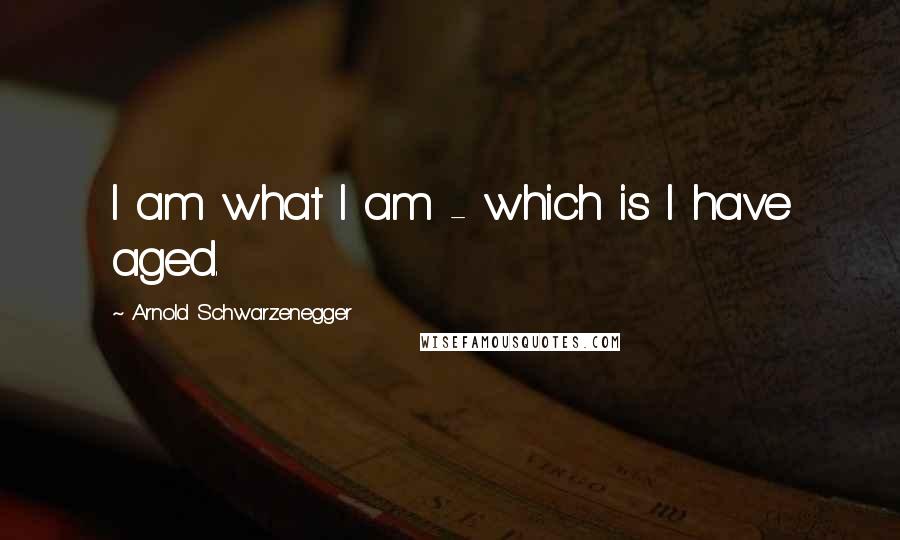 Arnold Schwarzenegger Quotes: I am what I am - which is I have aged.