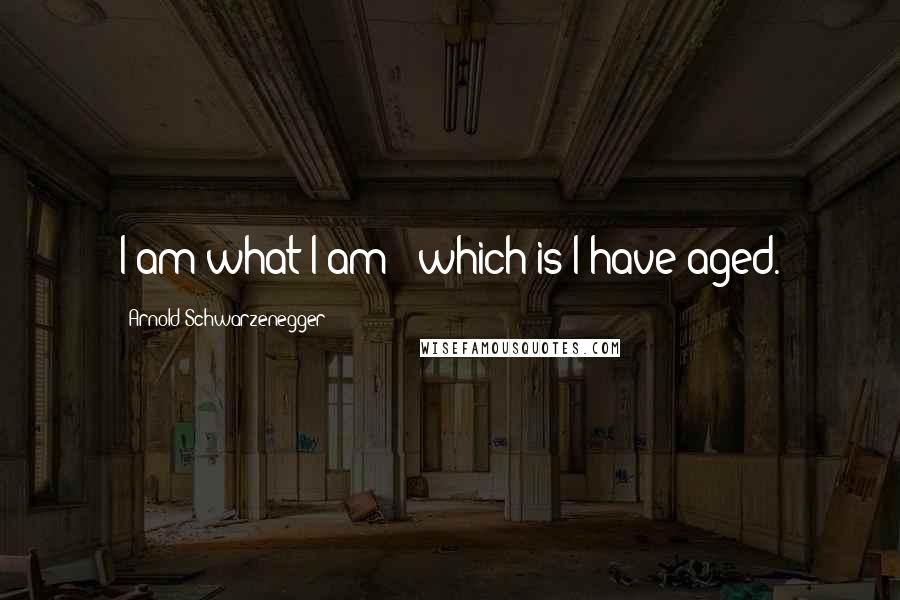 Arnold Schwarzenegger Quotes: I am what I am - which is I have aged.