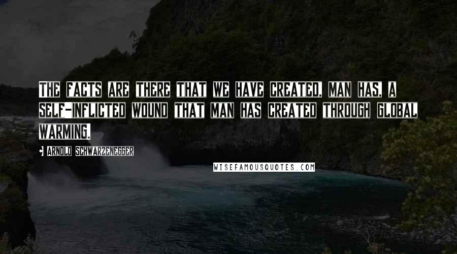 Arnold Schwarzenegger Quotes: The facts are there that we have created, man has, a self-inflicted wound that man has created through global warming.