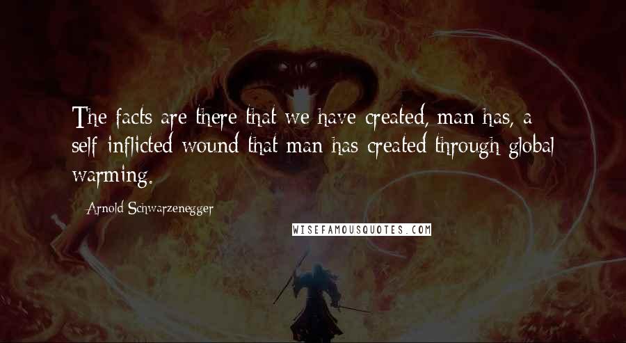 Arnold Schwarzenegger Quotes: The facts are there that we have created, man has, a self-inflicted wound that man has created through global warming.