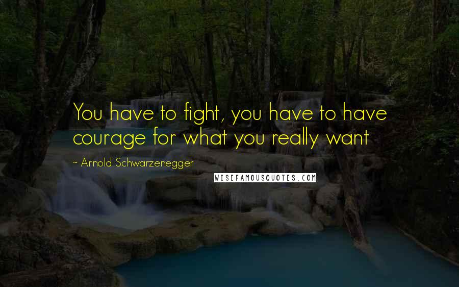 Arnold Schwarzenegger Quotes: You have to fight, you have to have courage for what you really want