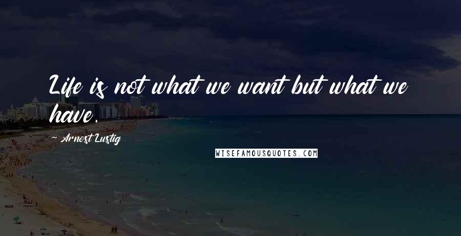 Arnost Lustig Quotes: Life is not what we want but what we have.