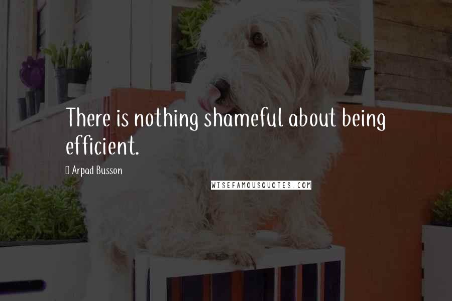 Arpad Busson Quotes: There is nothing shameful about being efficient.