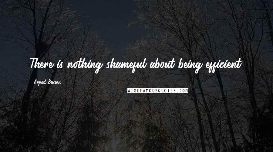 Arpad Busson Quotes: There is nothing shameful about being efficient.