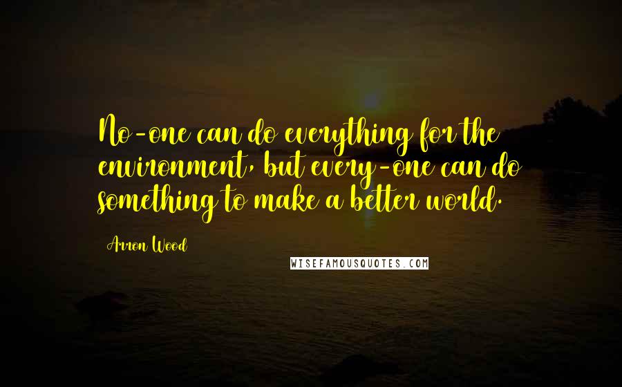 Arron Wood Quotes: No-one can do everything for the environment, but every-one can do something to make a better world.