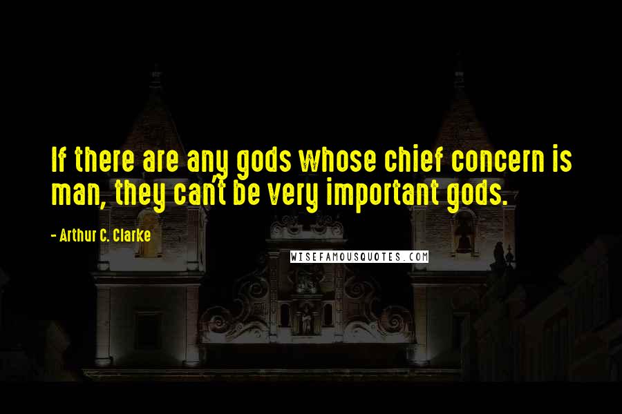 Arthur C. Clarke Quotes: If there are any gods whose chief concern is man, they can't be very important gods.