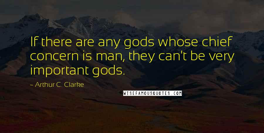 Arthur C. Clarke Quotes: If there are any gods whose chief concern is man, they can't be very important gods.