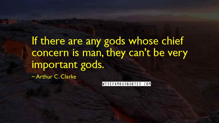 Arthur C. Clarke Quotes: If there are any gods whose chief concern is man, they can't be very important gods.