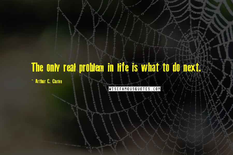 Arthur C. Clarke Quotes: The only real problem in life is what to do next.