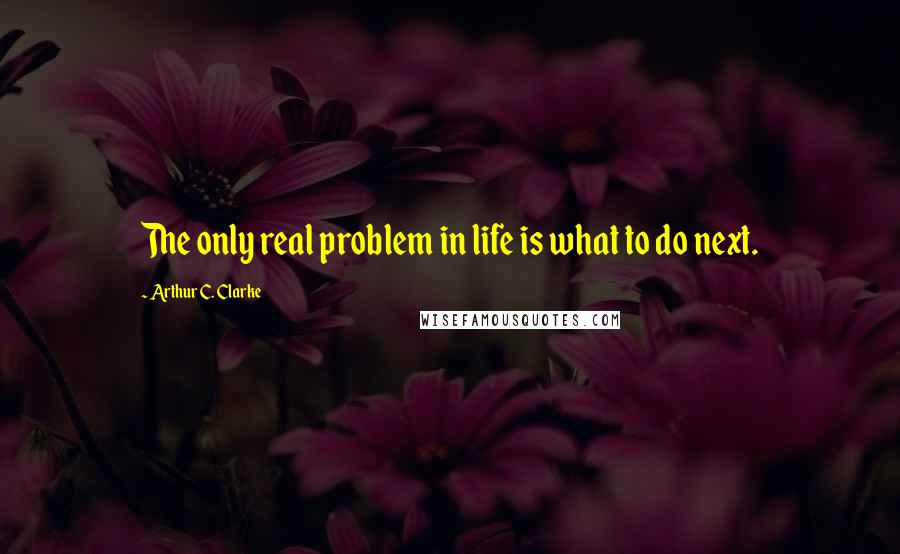 Arthur C. Clarke Quotes: The only real problem in life is what to do next.