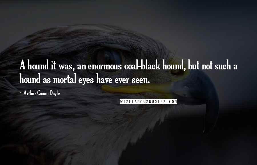 Arthur Conan Doyle Quotes: A hound it was, an enormous coal-black hound, but not such a hound as mortal eyes have ever seen.
