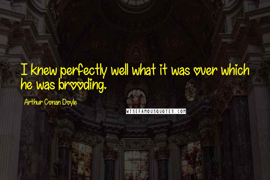 Arthur Conan Doyle Quotes: I knew perfectly well what it was over which he was brooding.