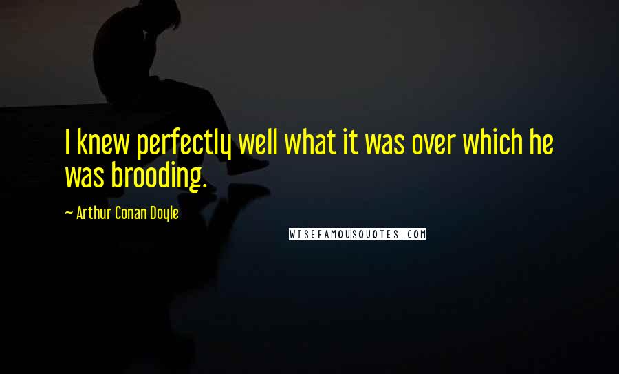 Arthur Conan Doyle Quotes: I knew perfectly well what it was over which he was brooding.