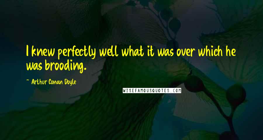 Arthur Conan Doyle Quotes: I knew perfectly well what it was over which he was brooding.