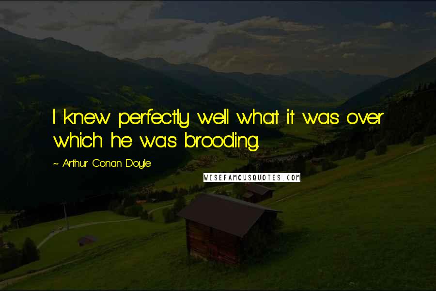 Arthur Conan Doyle Quotes: I knew perfectly well what it was over which he was brooding.