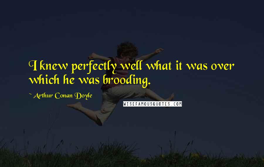 Arthur Conan Doyle Quotes: I knew perfectly well what it was over which he was brooding.